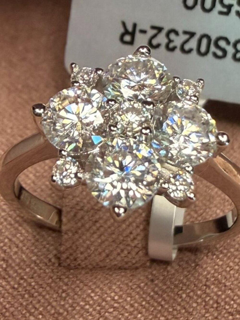 1.8 ct Moissanite .925 Sterling Silver Floral Cluster Ring - Size 7 - Picture 10 of 10